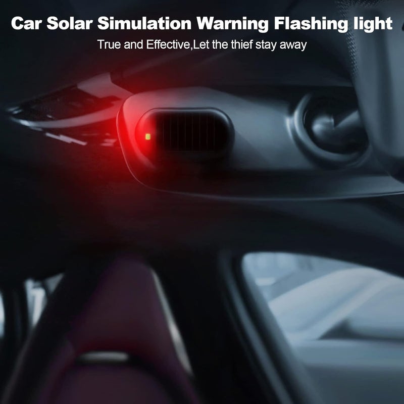 Shudyear Car Solar Power Simulated Dummy Alarm， Anti-Theft LED Flashing Security Light Fake lamp， with USB Charger Port， car Security Accessories Universal for Most Cars(Blue) - Image 5